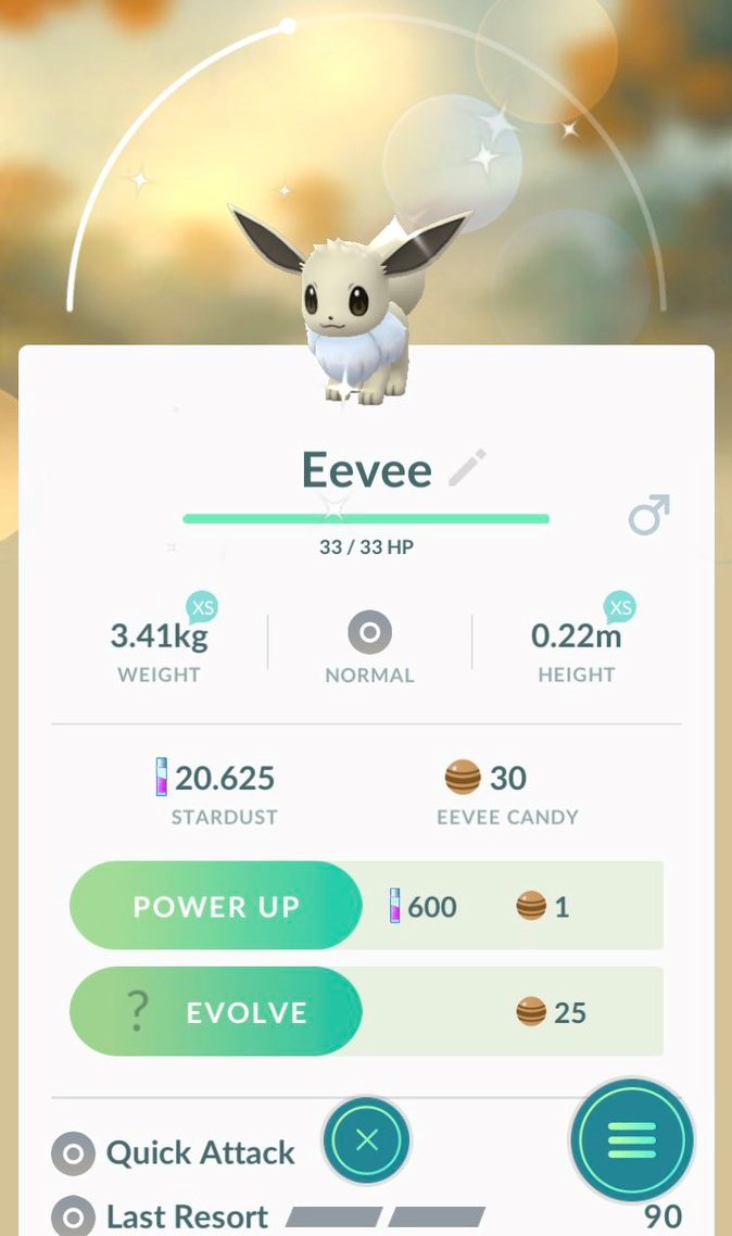 Pokémon Go Community Day Screenshot Of Shiny Eevee With The New