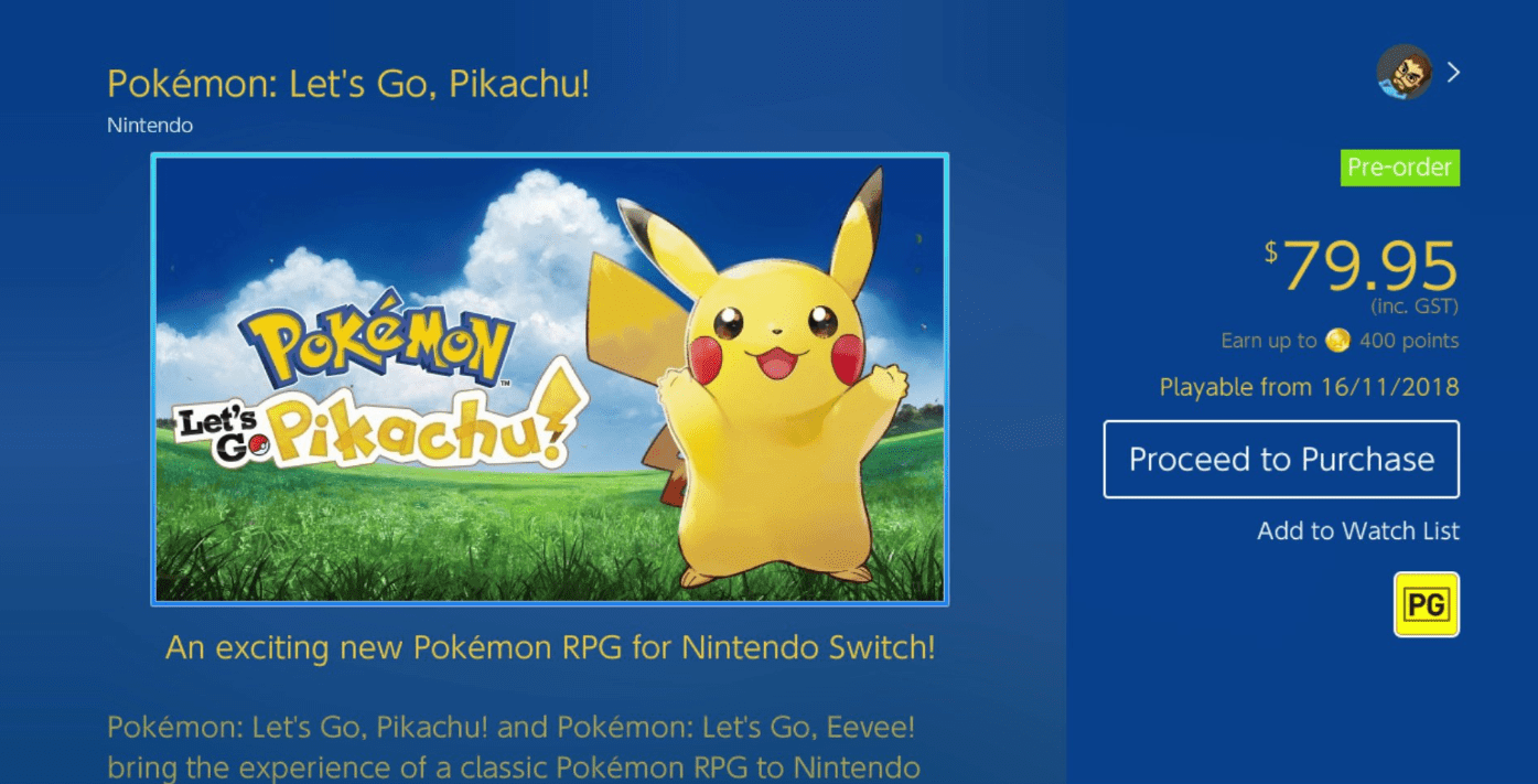 pokemon let's go pikachu eshop