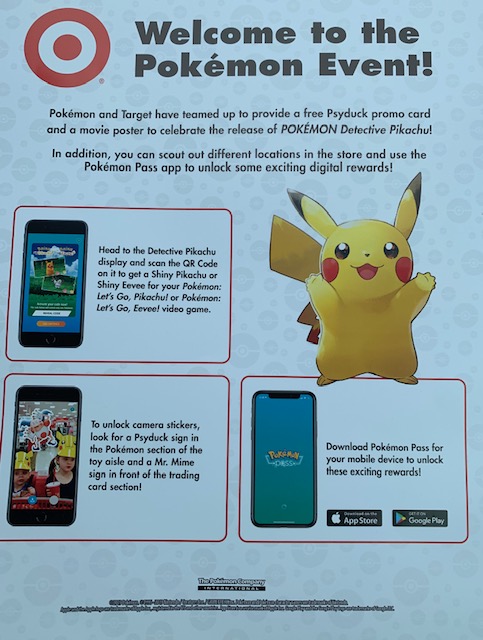 Target Pokémon Event Flier For Pokémon Detective Pikachu